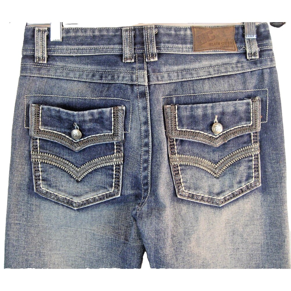 Womens BLUE CULT Cotton Blue Denim Straight Leg Jeans sz 14 x 27" inseam
